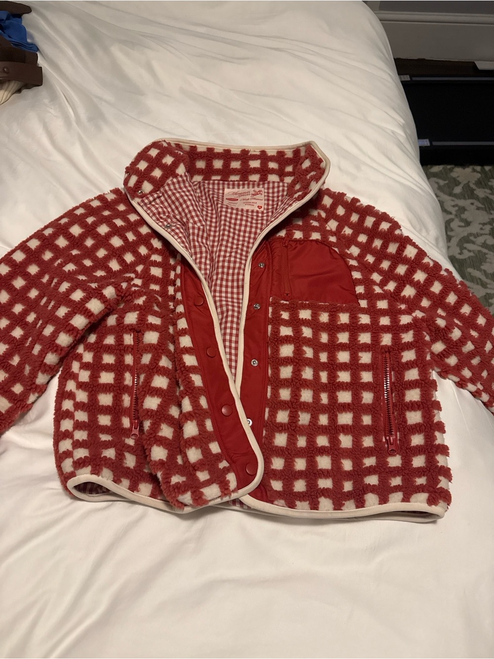 Jackson Hole Midnight Lunch Jacket Size Medium - red and white gingham